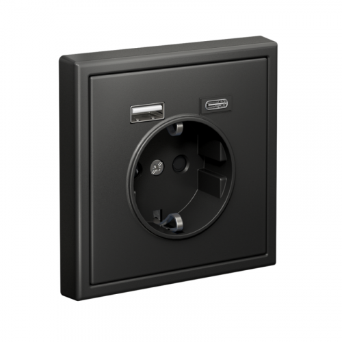 Розетка ArtGallery 16А с 2-мя заряд. устройствами USB A+C 5В/2.4А/3А 2х5В/1.5А механизм базальт SE GAL001432 фото 4 Розетка ArtGallery 16А с 2-мя заряд. устройствами USB A+C 5В/2.4А/3А 2х5В/1.5А механизм базальт SE GAL001432 фото 4