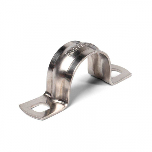 Скоба крепежная двухлапковая СМД(INOX) d25-26мм метал. (уп.20шт) Fortisflex 80137