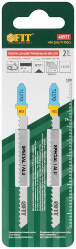 Полотно по металлу полимерным и эпоксидным материалам HSS 100/74/3мм (T227D) фрезерованные зубья (уп.2шт) FIT 40977 фото 2
