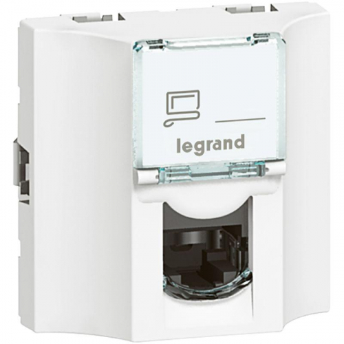 Розетка компьютерная проходная СП 2мод. Mosaic RJ45 кат.6A STP бел. Leg 078628 Розетка компьютерная проходная СП 2мод. Mosaic RJ45 кат.6A STP бел. Leg 078628