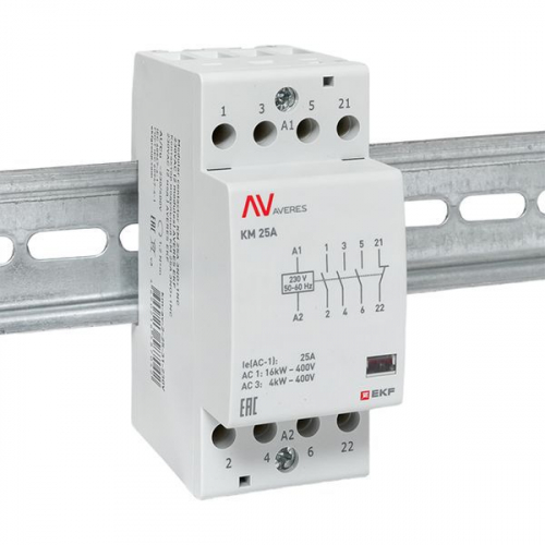 Контактор модульный КМ 25А 3NO+1NC 230В AC (2 мод.) AVERES EKF km-av-2-25-31-230V фото 2