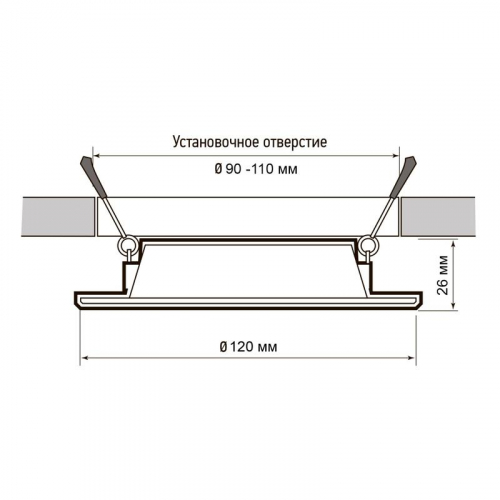 Светильник светодиодный PLED DL7 WH Downlight 10Вт 4000К IP54 120х26мм ДВО встраив. JazzWay 5042520 фото 6