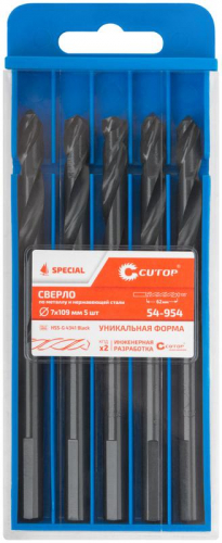 Сверло по металлу СПЕЦИАЛ/Special HSS-G 7х109/62мм (уп.5шт) Cutop 54-954 фото 3