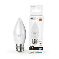 Лампа светодиодная Elementary 6Вт свеча 3000К тепл. бел. E27 420лм GAUSS 33216