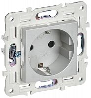 Розетка SKANDY 16А с заземл. защ. шторки SK-R04S серебр. IEK SK-R14-16-K23