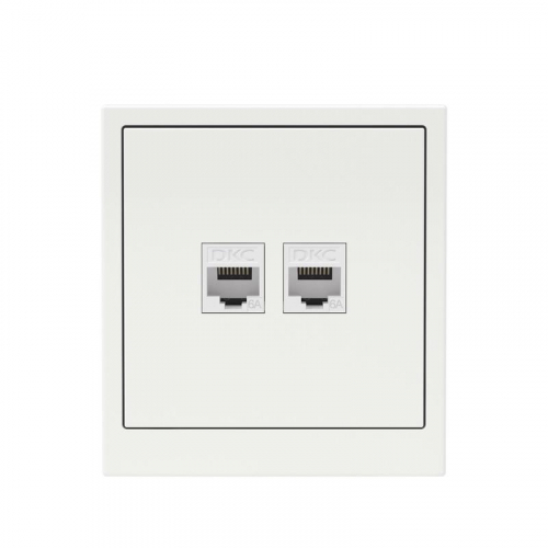 Розетка компьютерная 2-м KANT RJ45 кат.6A без шторки бел. магнолия DKC 7000674 фото 6
