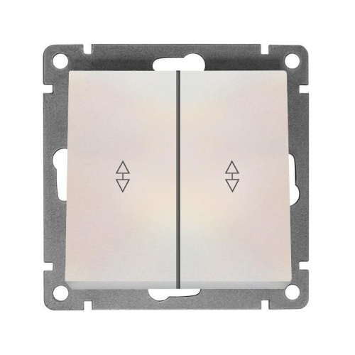 Переключатель проходной 2-кл. СП Афина 10А IP20 механизм жемчуж. UNIVersal A0026-Obr