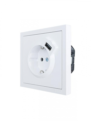 Розетка 1-м ZIMA IP20 + USB с заземл. механизм бел. LEZARD 704-0288-181 фото 2 Розетка 1-м ZIMA IP20 + USB с заземл. механизм бел. LEZARD 704-0288-181 фото 2