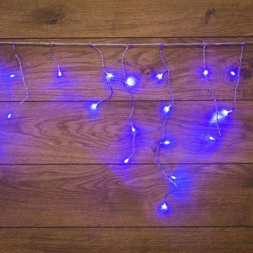 Гирлянда светодиодная "Айсикл" (бахрома) 1.8х0.5м 48LED син. 4.1Вт 230В IP20 провод прозр. Neon-Night 255-013 Гирлянда светодиодная "Айсикл" (бахрома) 1.8х0.5м 48LED син. 4.1Вт 230В IP20 провод прозр. Neon-Night 255-013