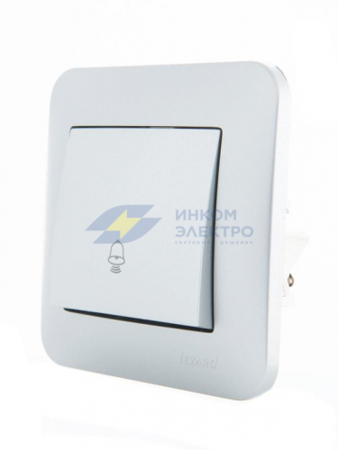 Механизм кнопки звонка 1-кл. 1п СП Karina 10А IP20 матов. серебр. LEZARD 707-4388-103 фото 4