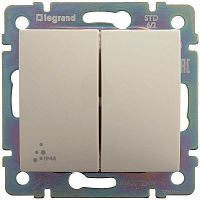 Переключатель проходной 2-кл. СП Valena 10А IP44 250В механизм сл. кость IEK 774198