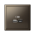 Розетка USB ArtGallery тип A+C 45Вт QC PD высокоскор. ЗУ механизм мокко SE GAL000629