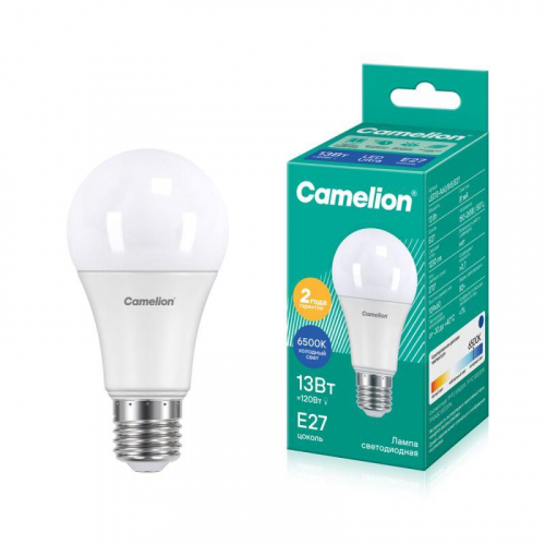 Лампа светодиодная LED13-A60/865/E27 13Вт грушевидная матовая 6500К холод. бел. E27 150-265В Camelion 12652 Лампа светодиодная LED13-A60/865/E27 13Вт грушевидная матовая 6500К холод. бел. E27 150-265В Camelion 12652