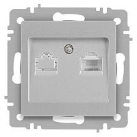 Розетка компьютерная 1-м СП Accent 6-303-03 RJ45 IP20 алюм. Intro Б0063630
