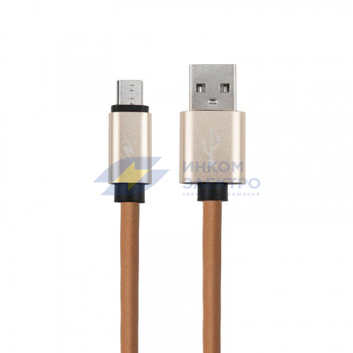 Кабель USB micro USB эко-кожа 1м корич. Rexant 18-4231 фото 4