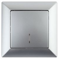 Выключатель 1-кл. СП Solo 4-102-03 10А 250В IP20 с подсветкой алюм. Intro Б0053561