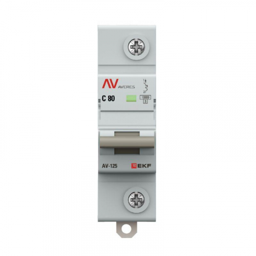 Выключатель автоматический 1п C 80А 10кА AV-125 AVERES EKF mcb125-1-80C-av фото 2