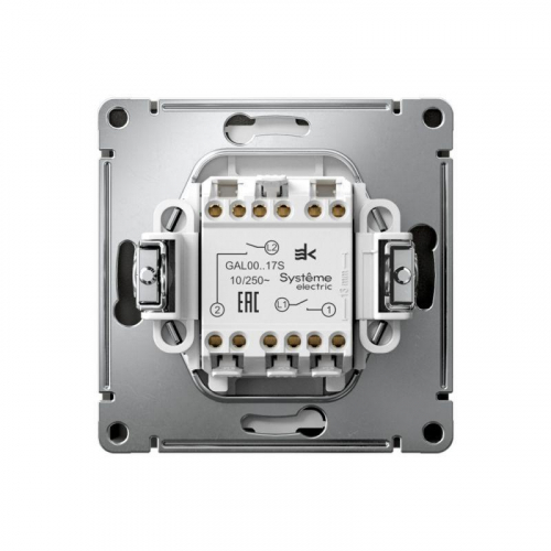 Выключатель кнопочный 2-кл. ArtGallery 10AX быстрозажим. клем. механизм базальт SE GAL001417S фото 6