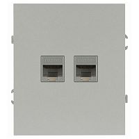 Розетка информационная 2-м СП Arktik RJ45 16А IP20 250В алюм. Эра Б0070486