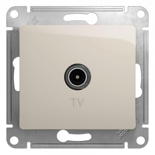 Розетка телевизионная оконечная TV 1-м СП Glossa 1дБ механизм молочн. SE GSL000991