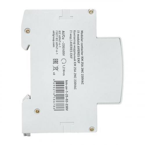 Контактор модульный КМ 25А 2NC 230В AC (1 мод.) AVERES EKF km-av-1-25-02-230V фото 4 Контактор модульный КМ 25А 2NC 230В AC (1 мод.) AVERES EKF km-av-1-25-02-230V фото 4