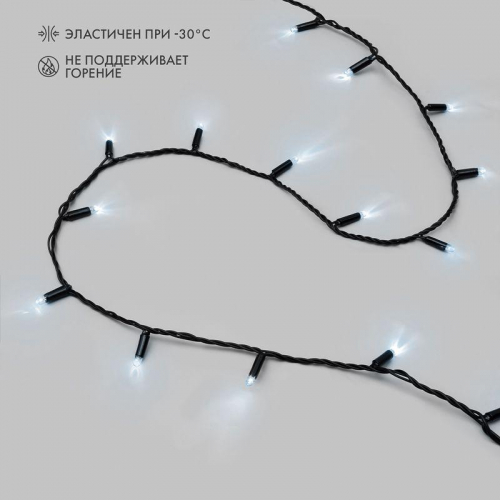Гирлянда светодиодная "Нить" 10м 100LED бел. 10Вт 230В IP65 постоян. свечение провод ПВХ черн. (нужен шнур питания 303-500) Neon-Night 305-175 фото 2 Гирлянда светодиодная "Нить" 10м 100LED бел. 10Вт 230В IP65 постоян. свечение провод ПВХ черн. (нужен шнур питания 303-500) Neon-Night 305-175 фото 2