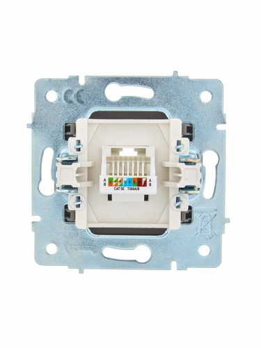 Розетка компьютерная 1-м СП ASTI IP20 RJ45 механизм Cat 5e платина. LEZARD 7081-3588-139 фото 2