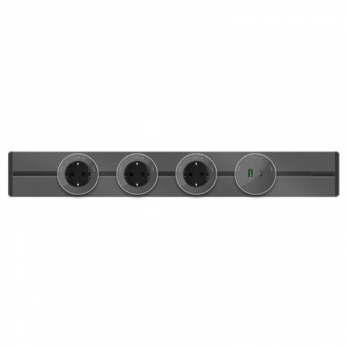 Розетка MultiTrack 13А 250В универс. круглая графит SE MTK13002G фото 2