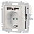 Розетка 1-м СП Accent 6-410-06 16А IP20 250В P+E Schuko + 2хUSB защ. шторки перламутр. Intro Б0063700