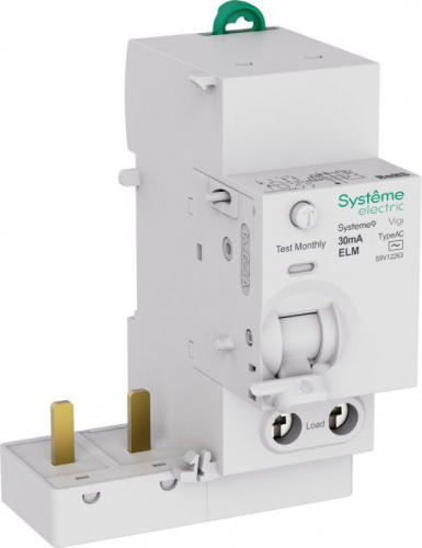 Блок дифференциального тока 2п 63А 30мА тип AC Systeme9 230В SE S9V12263