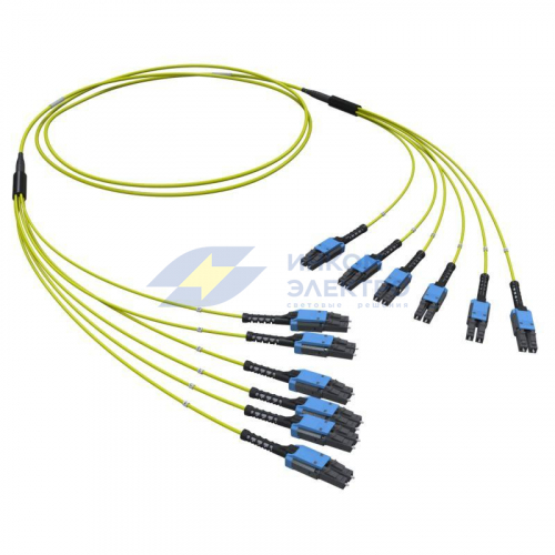 Сборка оптическая разветвительная 12ОВ 9/125 OS2 6хLC-UPC Duplex Uniboot/6хLC-UPC Duplex Uniboot 10м (предустановленнаяконфигурация: тип полярности - прямая (Tx--&amp;amp;gt;Rx)) DKC RNFLL12S10