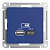 Розетка USB AtlasDesign тип A+C 5В/2.4А 2х5В/1.2А механизм аквамарин SE ATN001139