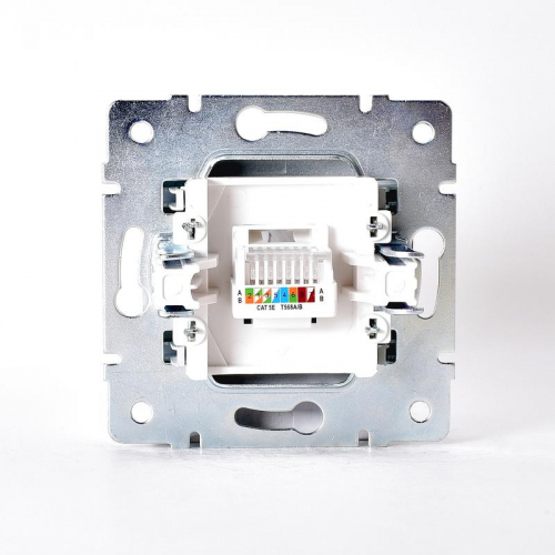 Розетка компьютерная 1-м СП Karina RJ45 механизм матов. серебр. LEZARD 707-4388-139 фото 3