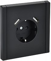 Розетка FORTE&PIANO FP145 16А USB A+A 3.1А с заземл. защ. шторки винт. крепл. черн. IEK FP-R14-16-U21-D31-K02