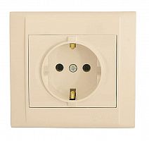 Розетка 1-м СП Defne 16А IP20 с заземл. крем. Makel 42010008