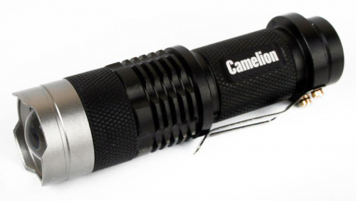 Фонарь LED5135 (LED XPE ZOOM 3 реж 1хLR6 алюм. блистер черн.) Camelion 12915 фото 5