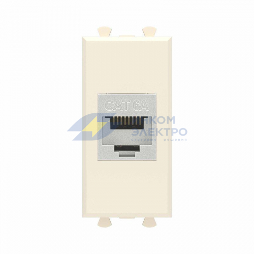 Розетка компьютерная 1мод. Avanti &amp;amp;quot;Ванильная дымка&amp;amp;quot; RJ45 кат.6A без шторок экранир. модульная механизм DKC 4405771