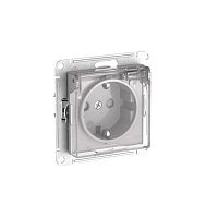 Розетка AtlasDesign Aqua 16А IP44 с заземл. защ. шторки с прозр. крышкой быстрозажим. клем. механизм алюм. SE ATN440346S