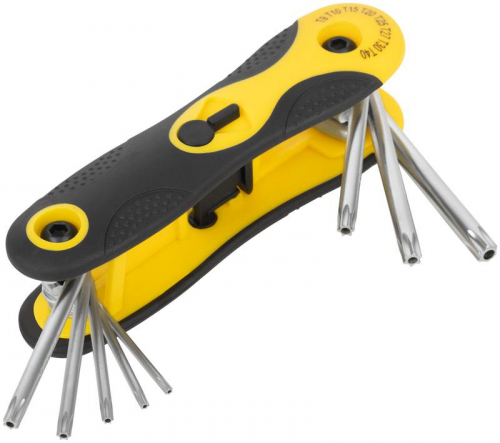Ключ TORX T9-T40 складной CrV (уп.8шт) FIT 64016 фото 2 Ключ TORX T9-T40 складной CrV (уп.8шт) FIT 64016 фото 2