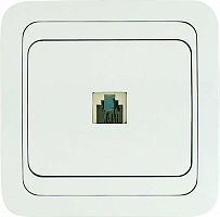 Розетка телефонная 1-м СП Mimoza 16А IP20 бел./бел. Makel 12014