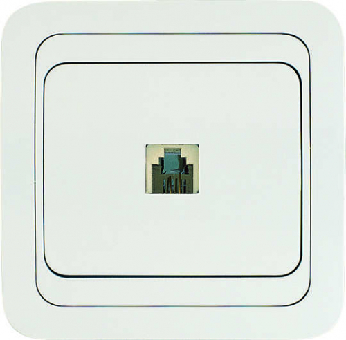 Розетка телефонная 1-м СП Mimoza 16А IP20 бел./бел. Makel 12014 Розетка телефонная 1-м СП Mimoza 16А IP20 бел./бел. Makel 12014
