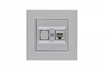 Розетка компьютерная CAT 5+гнездо Karea LINE STAR жемчуж. Makel 86100035