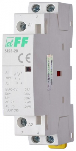 Контактор модульный ST-25-20 2НО 2.2Вт 1мод. монтаж на DIN-рейку F&F EA13.001.001 Контактор модульный ST-25-20 2НО 2.2Вт 1мод. монтаж на DIN-рейку F&F EA13.001.001
