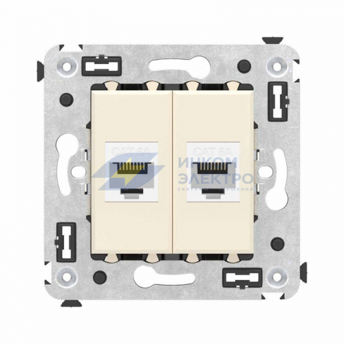 Розетка компьютерная 2-м СП Avanti "Ванильная дымка" RJ45 кат.6A без шторок механизм DKC 4405674 Розетка компьютерная 2-м СП Avanti "Ванильная дымка" RJ45 кат.6A без шторок механизм DKC 4405674