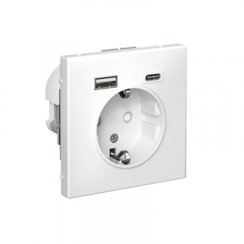 Розетка ArtGallery 16А с 2-мя заряд. устройствами USB A+C 5В/2.4А/3А 2х5В/1.5А механизм лотос SE GAL001332 фото 5