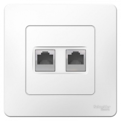 Розетка компьютерная + телефонная 2-м СП Blanca RJ45 кат.5E + RJ11 бел. SE BLNIS045111 фото 3