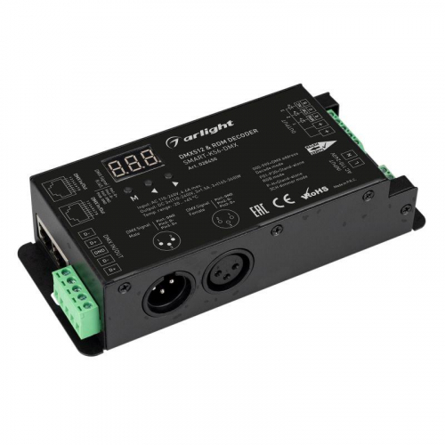 Декодер SMART-K56-DMX (230В 3х1.5А XLR3 2.4G) (IP20 металл) Arlight 028450 Декодер SMART-K56-DMX (230В 3х1.5А XLR3 2.4G) (IP20 металл) Arlight 028450