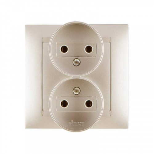 Розетка 2-м СП Simon15 16А IP20 250В без заземл. винт. клеммы шампань Simon 1590457-034 Розетка 2-м СП Simon15 16А IP20 250В без заземл. винт. клеммы шампань Simon 1590457-034