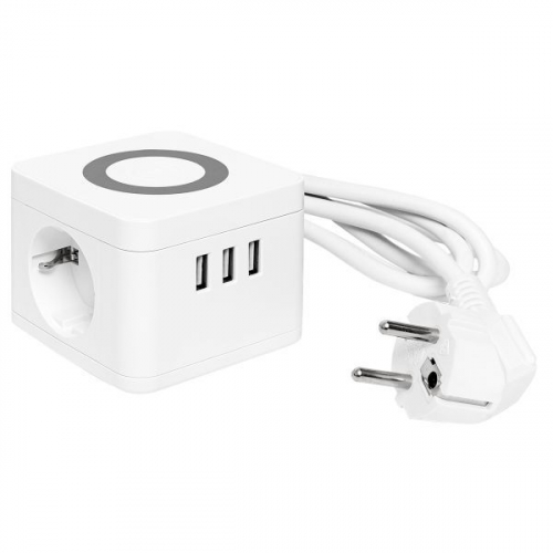 Удлинитель "Куб" 2х1.3м 3USB 2.4А+зарядное устройство 1кв.мм EKF UBA-CUB-3-WC фото 10