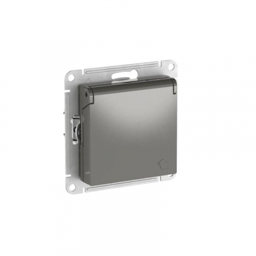 Розетка AtlasDesign 16А IP20 с заземл. защ. шторки с крышкой быстрозажим. клем. механизм сталь SE ATN000946S фото 5